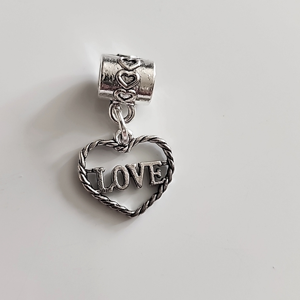Heart LOVE Rope twist Charm European Style Bracelets Fits Pandora Systems